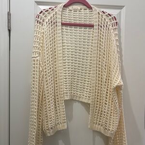 Doe & Rae Cream Open-Knit Cardigan